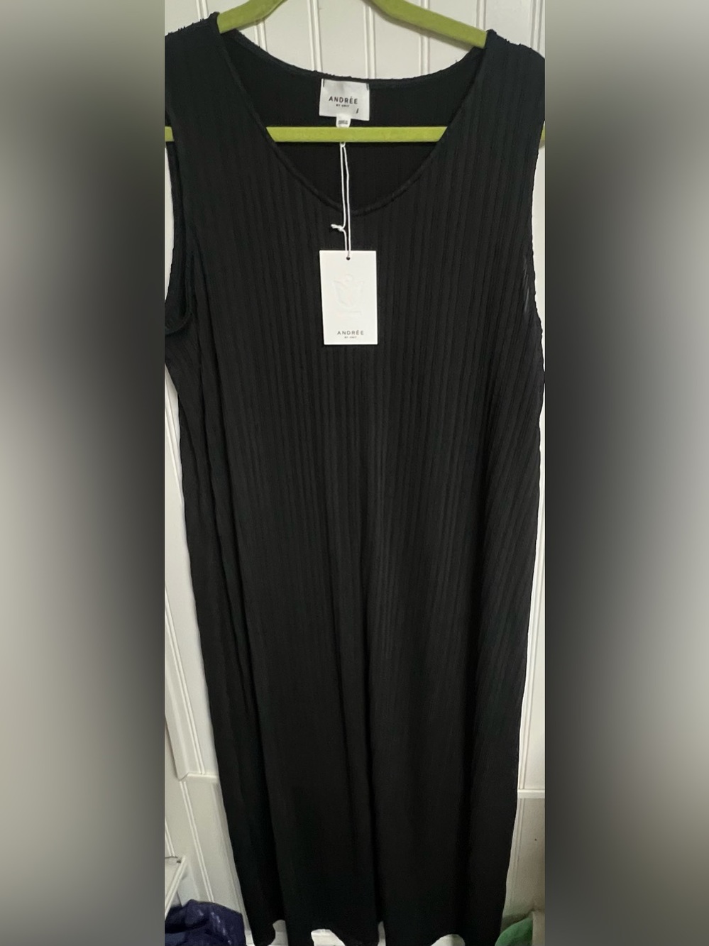 NWT Andree By Unit Women’s Black Sleeveless Ribbed Maxi Dress Size Large